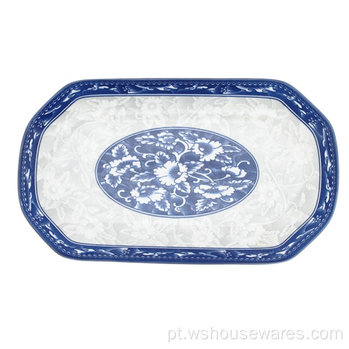 Qinghua porcelana Pad imprimindo tigela de 6 polegadas para ervas daninhas